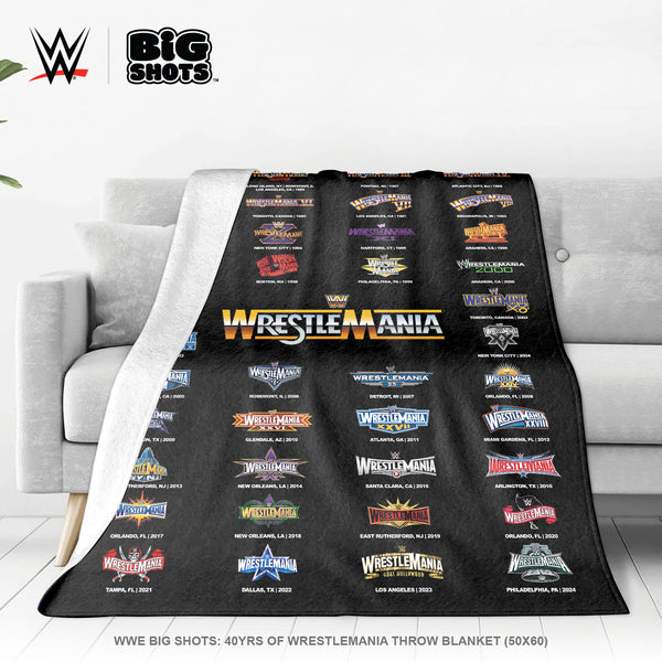 40 Years of WrestleMania Throw Blanket